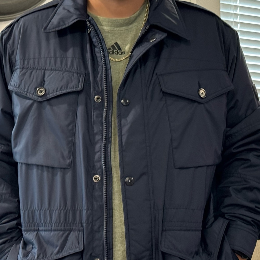 Navy blue cargo jacket zip up like new